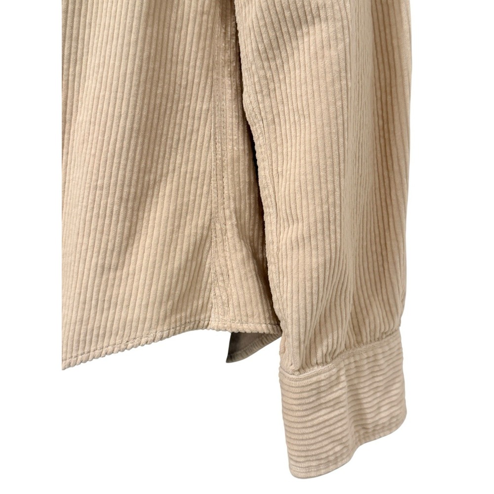 Frank & Eileen Women Shirt L Barry Beige Italian Corduroy Button Down‎ - Picture 5 of 10
